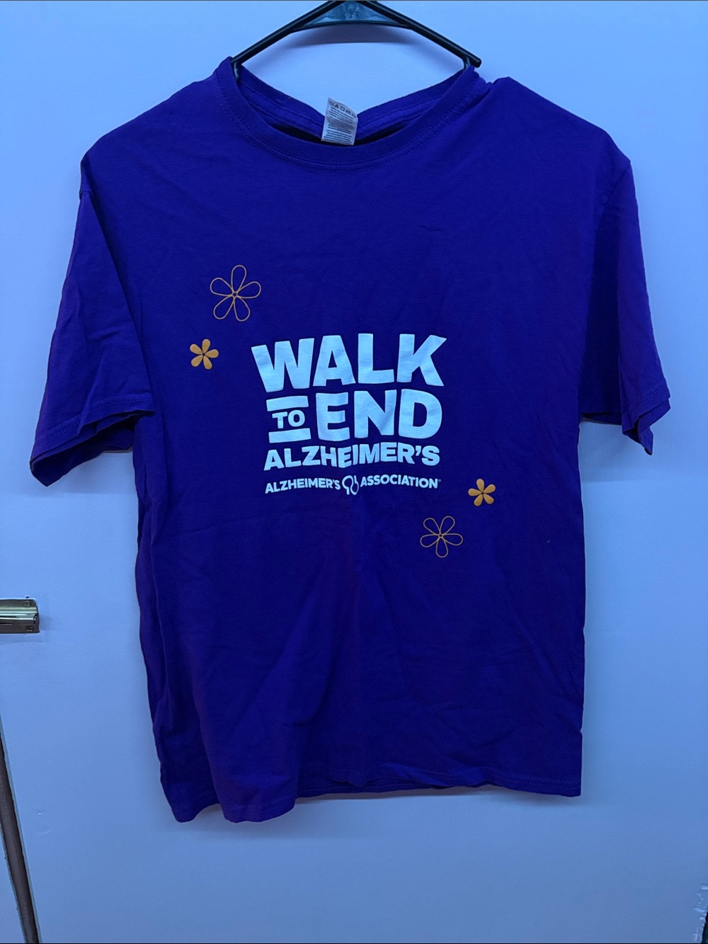Fruit of the Loom Purple Charity Walk T‑Shirt with White Print